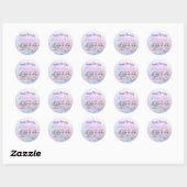 Schattige Meisje Glitter Dolls Holografisch Verjaa Ronde Sticker (Vel)