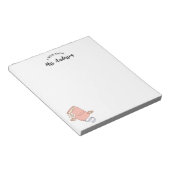 Schattige meisje grappig retro boek terug naar sch notitieblok (Schuin)