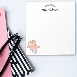 Schattige meisje grappig retro boek terug naar sch notitieblok