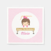 Schattige Meisje Gymnastiek Kids Verjaardag Party  Servetten (Voorkant)