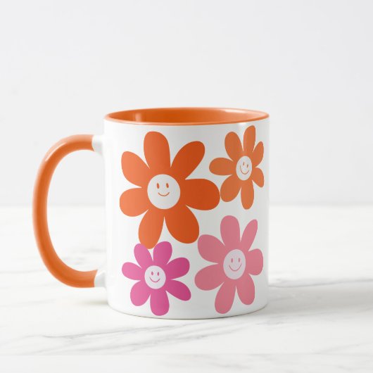 Schattige Meisje Happy Flowers Mok (Links)