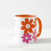 Schattige Meisje Happy Flowers Mok (Voorkant rechts)