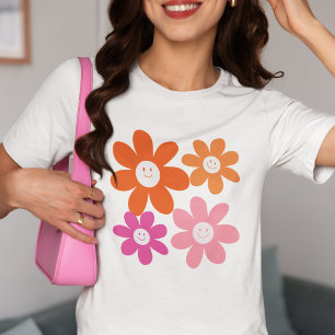 Schattige Meisje Happy Flowers T-shirt