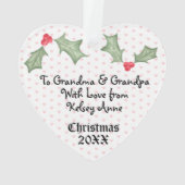 Schattige meisje hart foto Holly verlaat kerst Ornament (achterkant)