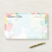 Schattige Meisje Hartballonnen 10" x 6" Post-it® Notes (Op bureau)