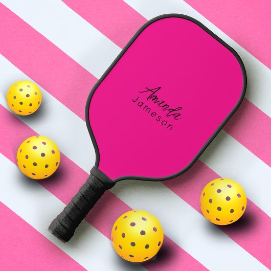 Schattige Meisje Heet Roze Monogrammed Volledige N Pickleball Paddle
