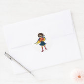Schattige Meisje Hero Sticker (Envelop)