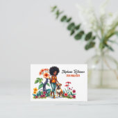 Schattige Meisje Hond Walker Huisdier Sitter Flora Visitekaartje (Staand voorkant)