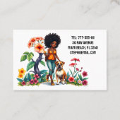 Schattige Meisje Hond Walker Huisdier Sitter Flora Visitekaartje (Achterkant)