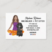 Schattige Meisje Hond Walker Pet Sitter Met Poedel Visitekaartje (Achterkant)