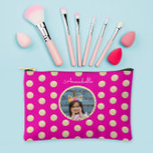 Schattige Meisje Hot Roze Goud Glitter Foto en Naa Etui