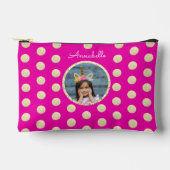 Schattige Meisje Hot Roze Goud Glitter Foto en Naa Etui (Voorkant)