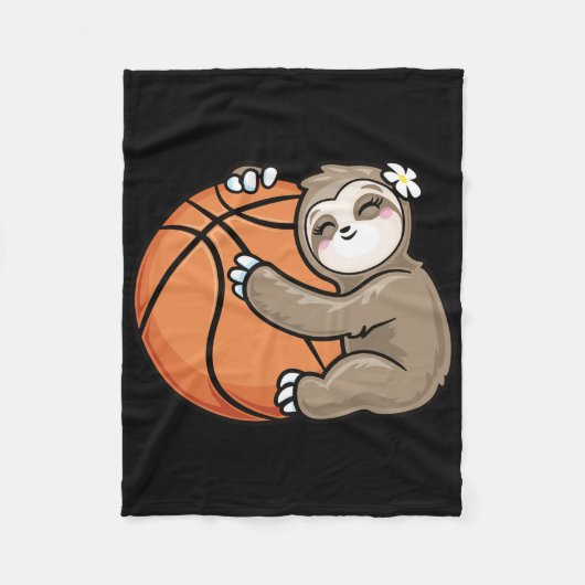 Schattige meisje houdt van Sloth Bysketbyll Fleece Deken (Voorkant)