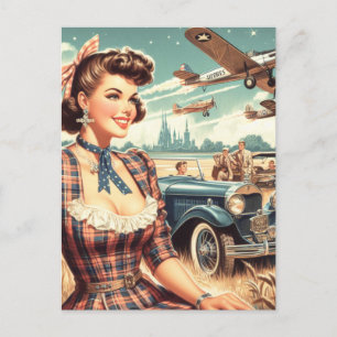 Schattige  meisje illustratie briefkaart