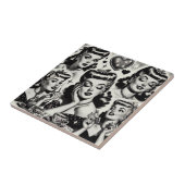 Schattige  meisje illustratie tegeltje (Zijkant)