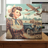 Schattige  meisje illustratie tegeltje