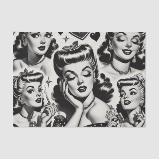 Schattige  meisje illustratie tissuepapier (Voorkant)