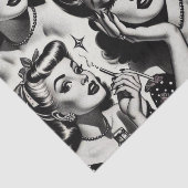 Schattige  meisje illustratie tissuepapier (Detail)