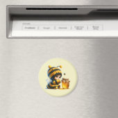 Schattige meisje in bijenkostuum met honing magneet (Insitu (Vaatwasser))