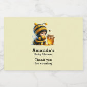 Schattige meisje in bijenkostuum met honingfeest sparkling wijnetiket (Enkel label)