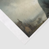 Schattige meisje in een droevige wereld met luchtb tissuepapier (Detail)