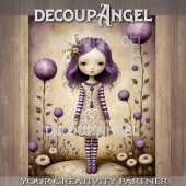 Schattige meisje in Lila ontkoppeling Tissuepapier