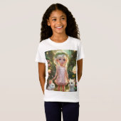 Schattige meisje in Magic Garden T-shirt (Voorkant volledig)
