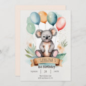 Schattige Meisje Koala Verjaardag Kaart (Voorkant / Achterkant)