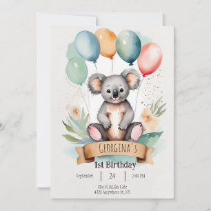Schattige Meisje Koala Verjaardag Kaart