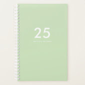 Schattige Meisje Licht Groen Naam School Planner (Voorkant)