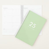 Schattige Meisje Licht Groen Naam School Planner (Display)