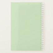 Schattige Meisje Licht Groen Naam School Planner (Achterkant)