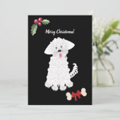 Schattige Meisje Maltese Hond  Feestdagenkaart (Staand voorkant)