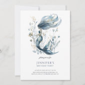 Schattige Meisje Mermaid Verjaardagsfeestje Uitnod Kaart (Voorkant)