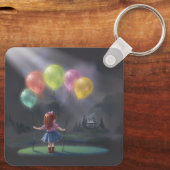 Schattige meisje met ballonnen sleutelhanger (Achterkant)