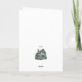 Schattige meisje met cadeaus Mid-Century Style Chr Kaart (Achterkant)