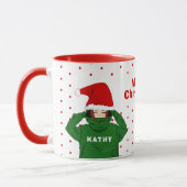 Schattige Meisje met Groene Hoodie Santa Hat Chris Mok (Links)
