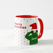 Schattige Meisje met Groene Hoodie Santa Hat Chris Mok (Voorkant rechts)