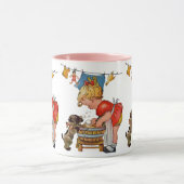 Schattige meisje met hond: nostalgisch Mok (Midden)