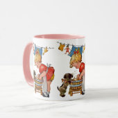 Schattige meisje met hond: nostalgisch Mok (Voorkant links)