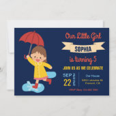 Schattige meisje met paraplu | Regenachtige Dag Ve Kaart (Voorkant)