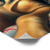 Schattige meisje met puppies poster (Hoek)