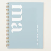 Schattige Meisje Monogram Blauwe School Planner (Voorkant)