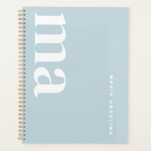 Schattige Meisje Monogram Blauwe School