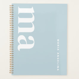Schattige Meisje Monogram Blauwe School Planner
