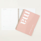 Schattige Meisje Monogram Naam Roze School Planner (Display)