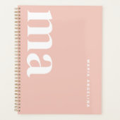Schattige Meisje Monogram Naam Roze School Planner (Voorkant)