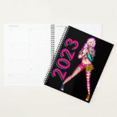Schattige Meisje Neon Tiener Popstar Illustratie Planner (Display)