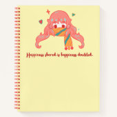 Schattige meisje 💗🥭 notitieboek (Voorkant)