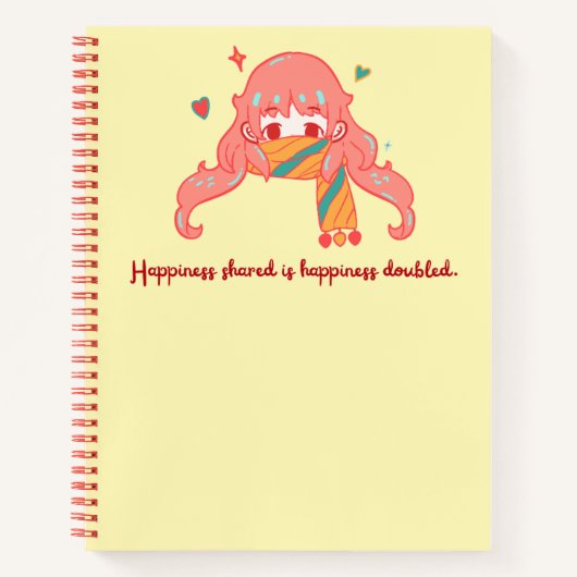 Schattige meisje 💗🥭 notitieboek (Voorkant)